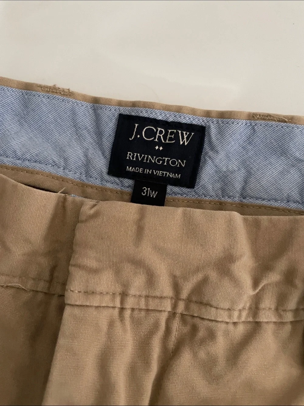 J. Crew Men’s Flat Front Chino Shorts Khaki size 31 Preppy Uniform